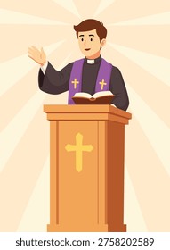 pastor at the pulpit illustration