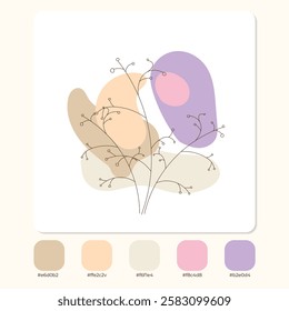 pastoral dreamscape color palette vector design template