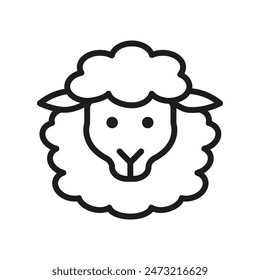 Pastoral Sheep Icon Ideal for Agricultural and Farm-Themed Designs