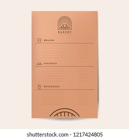 Pastries and beverages menu template vector