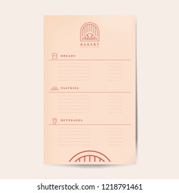 Pastries and beverages menu template vector