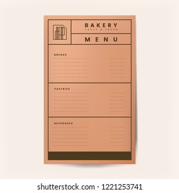 Pastries and beverages menu template vector