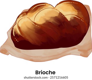 Pastries and Bread Illustration Brioche