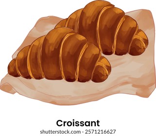 Pastries and Bread Illustration Croissant