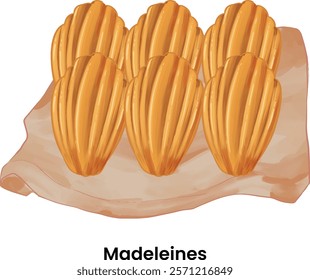 Pastries and Bread Illustration Madeleines