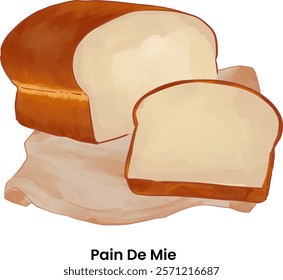 Pastries and Bread Illustration Pain De Mie