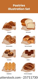 Pastries and Bread Illustration Set