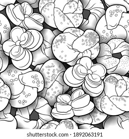 Pastries, buns, croissants seamless pattern. Vector hand drawn monochrome bakery shop illustration.