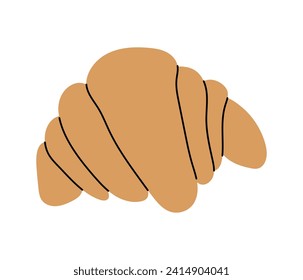 Pastries, croissant for breakfast. Isolated element for your design.