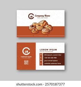 Pastries food business card design template