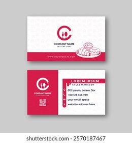 Pastries food business card design template