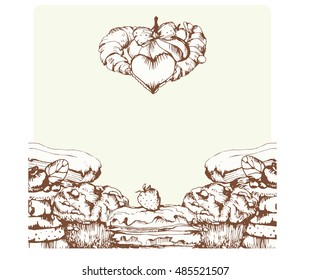 Pastries, sweets, baked goods, desserts. Pattern with hand drawn elements. Menu design.