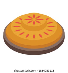 Pastry apple pie icon. Isometric of pastry apple pie vector icon for web design isolated on white background
