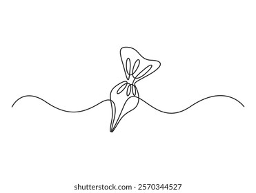 Pastry bag with cream single line art. Continuous one line drawing of pastry bag. Vector illustration