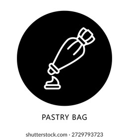 Botón De Icono De Bolsa De Pastelería, Mini Ilustración Relacionada Con La Comida, Gastronomía. Uso Para El Concepto Moderno, Ui, Web Ux Y Desarrollo De App.