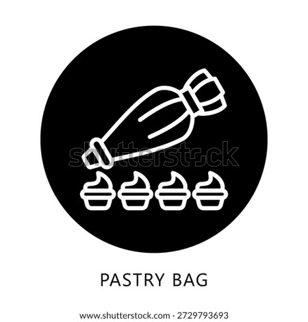 Pastry Bag Icon Button, Mini Illustration Relate To Food, Gastronomy. Use For Modern Concept, Ui, Ux Web And App Development.