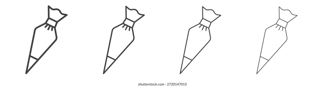 Saco de pastelaria ícone Pictograma Linear. Ilustração de elemento simples.