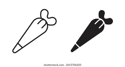 Pastry bag icon design element. Editable stroke. Vector