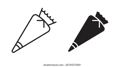 Pastry bag icon in flat and liner trendy style for app ui designs