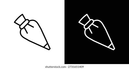 Icono de bolsita de pastelería gráfico, trazo editable. Conveniente para el diseño del Sitio web, logotipo, App, Plantilla, y ui ux.