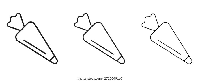Pastry bag icon. Hand drawn minimalism style vector illustration