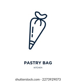 pastry bag icon from kitchen collection. Thin linear pastry bag, bag, food outline icon isolated on white background. Line vector pastry bag sign, symbol for web and mobile