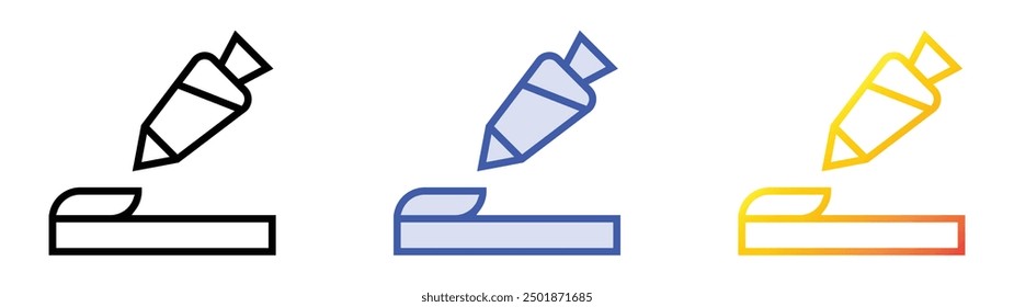 pastry bag icon. Linear, Blue Fill and Gradient Style Design Isolated On White Background