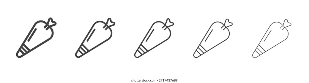 Icono de la bolsa de pastel en concepto de trazos lineales