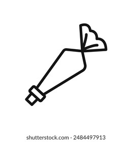 Pastry Bag Icon linear vector graphics sign