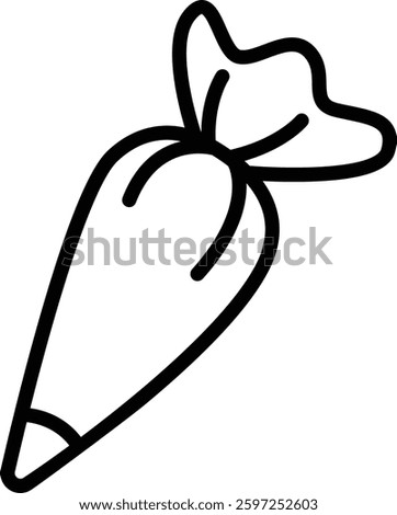 Pastry Bag Icon Outline Vector Illustration	