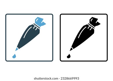 Pastry bag icon. icon related to element of bakery. Solid icon style design. Simple vector design editable