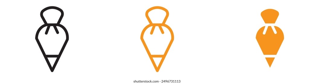 Pastry Bag Icon Set Baking Tool Illustrations for Culinary and Dessert Projects