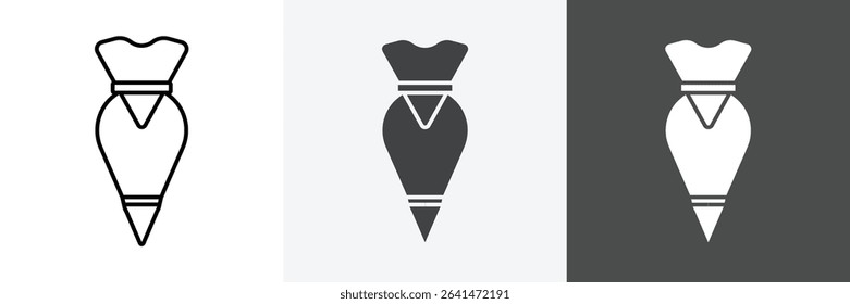 Pastry bag icon set vector art