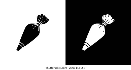 Pastry bag icon silhouette vector in black colors. flat symbol logo design style
