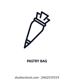 pastry bag icon. Thin line pastry bag icon from kitchen collection. Outline vector isolated on white background. Editable pastry bag symbol can be used web and mobile