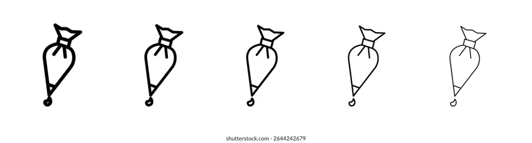 Saco de pastelaria ícone delineamento fino logotipo marca definida