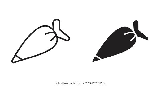 Pastry bag icon in thin stroke and flat style.
