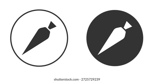 Icono de bolsita de pastelería en blanco y negro plano de moda. adecuado para el Diseño gráfico