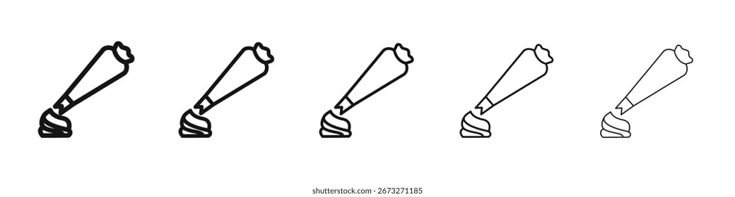 Saco de massa ícone vetor contorno conjunto sinal de ilustração