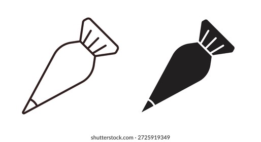 Pastry bag icons. Vector linear icon isolated on white background.