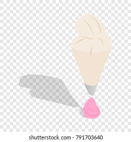 Pastry bag isometric icon 3d on a transparent background vector illustration