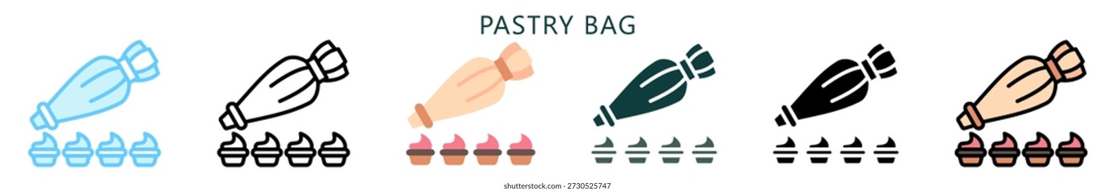 Pastry Bag Multi Style Icon. Mini Illustration Relate To Food, Gastronomy. Use For Modern Concept, Ui, Ux Web And App Development.