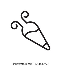 Pastry Bag Outline Icon. Pastry Bag Line Art Logo. Vector Illustration. Isolated on White Background. Editable Stroke