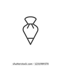 Pastry bag outline icon. linear style sign for mobile concept and web design. Icing bag with nozzle simple line vector icon. Symbol, logo illustration. Pixel perfect vector graphics