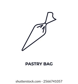 pastry bag outline icon. Linear vector from kitchen concept. Thin line pastry bag icon isolated on white background