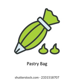 Pastry Bag Vector   Fill outline Icon Design illustration. Kitchen and home  Symbol on White background EPS 10 File