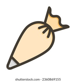 Pastry Bag Vector Thick Line Filled Colors Icon For Personal And Commercial Use.

