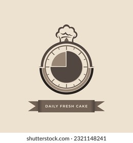 pastry and bakery logo in clock shape