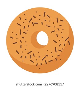 Pastry bread from wheat, whole grain and rye, bakery food, bun, donut. Small loaf. Vector flat illustration isolated on background