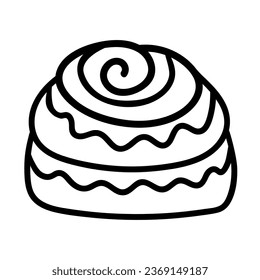 Pastry Cake doodle vector illustration isolated on white background
